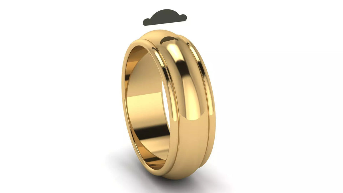 Bold Half-Round Wedding Band with Polished Comfort Fit Design (HREW700) 19