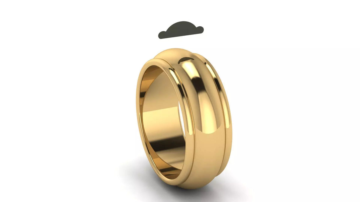 Wide Half-Round Wedding Band with Polished Domed Profile (HREW800) 19