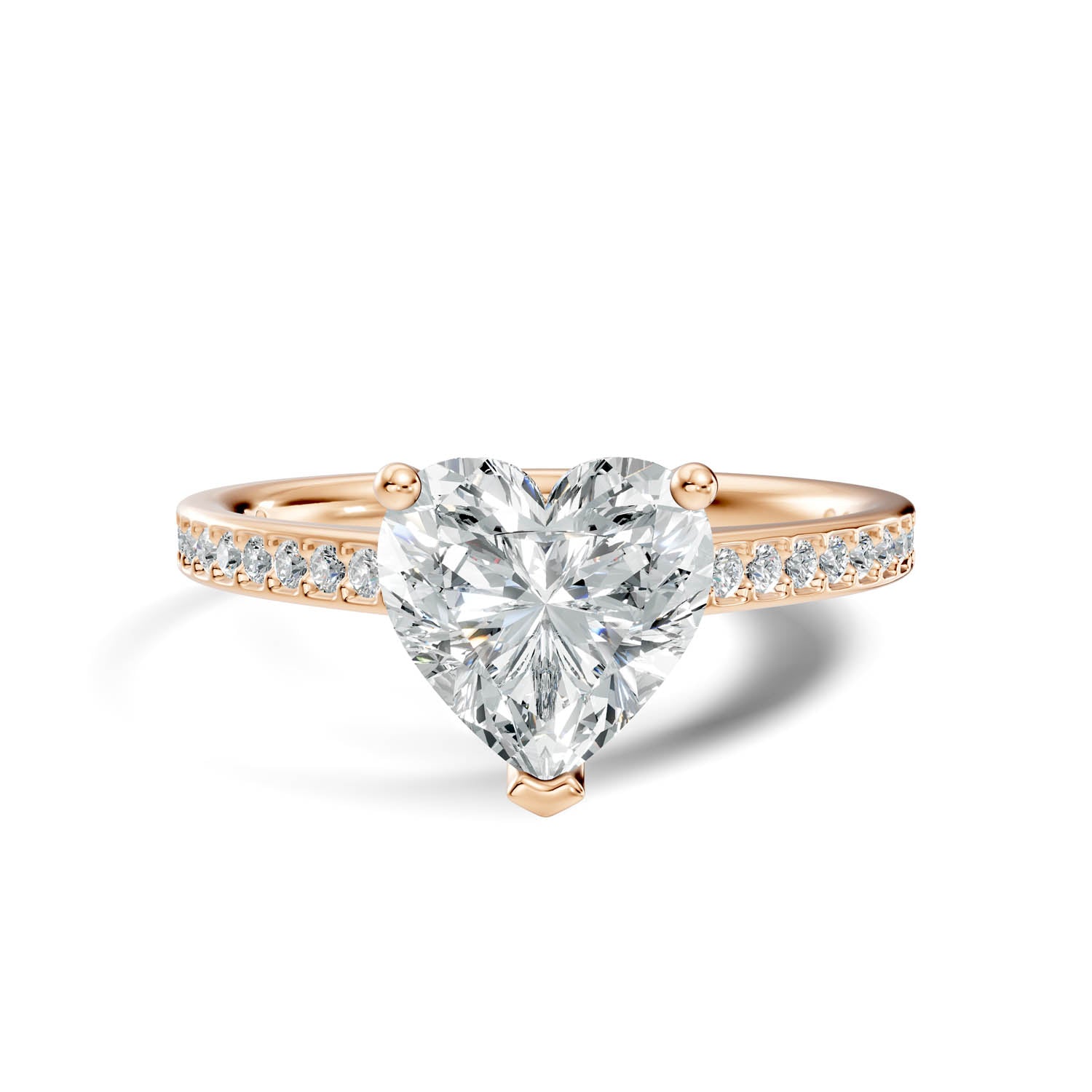 1.67 Ct. Heart Cut Pavé Diamond Engagement Ring (10HEP) 10