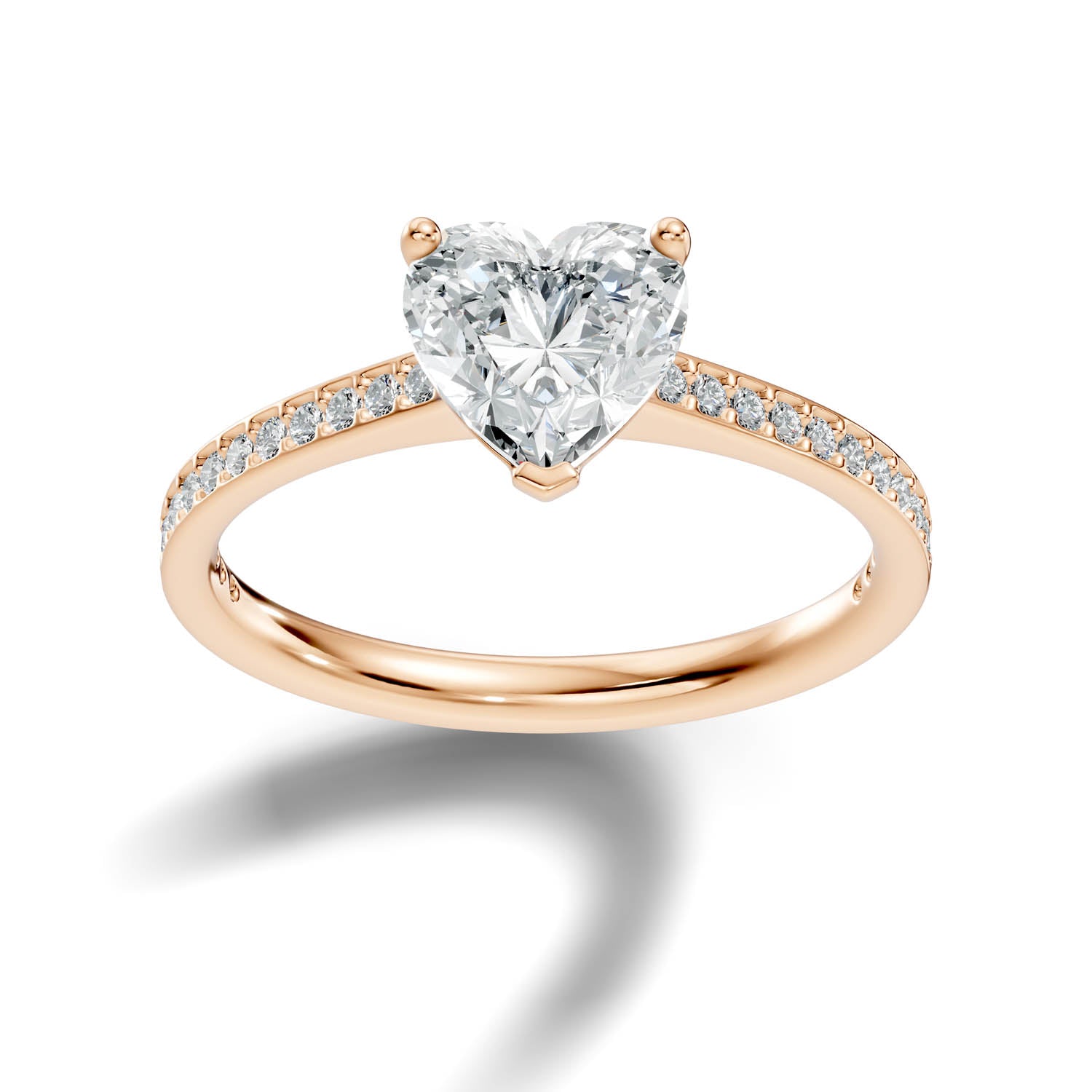1.67 Ct. Heart Cut Pavé Diamond Engagement Ring (10HEP) 13