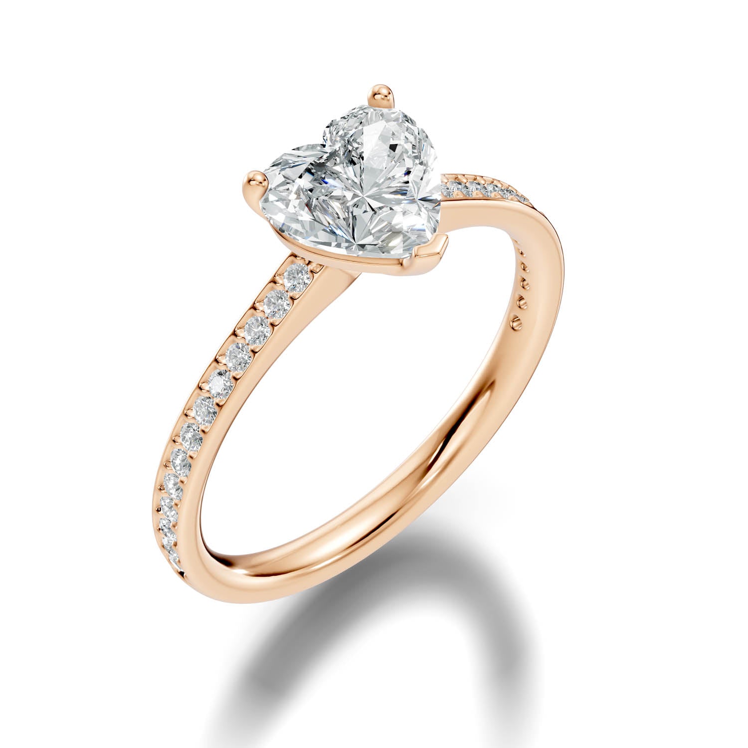 1.67 Ct. Heart Cut Pavé Diamond Engagement Ring (10HEP)