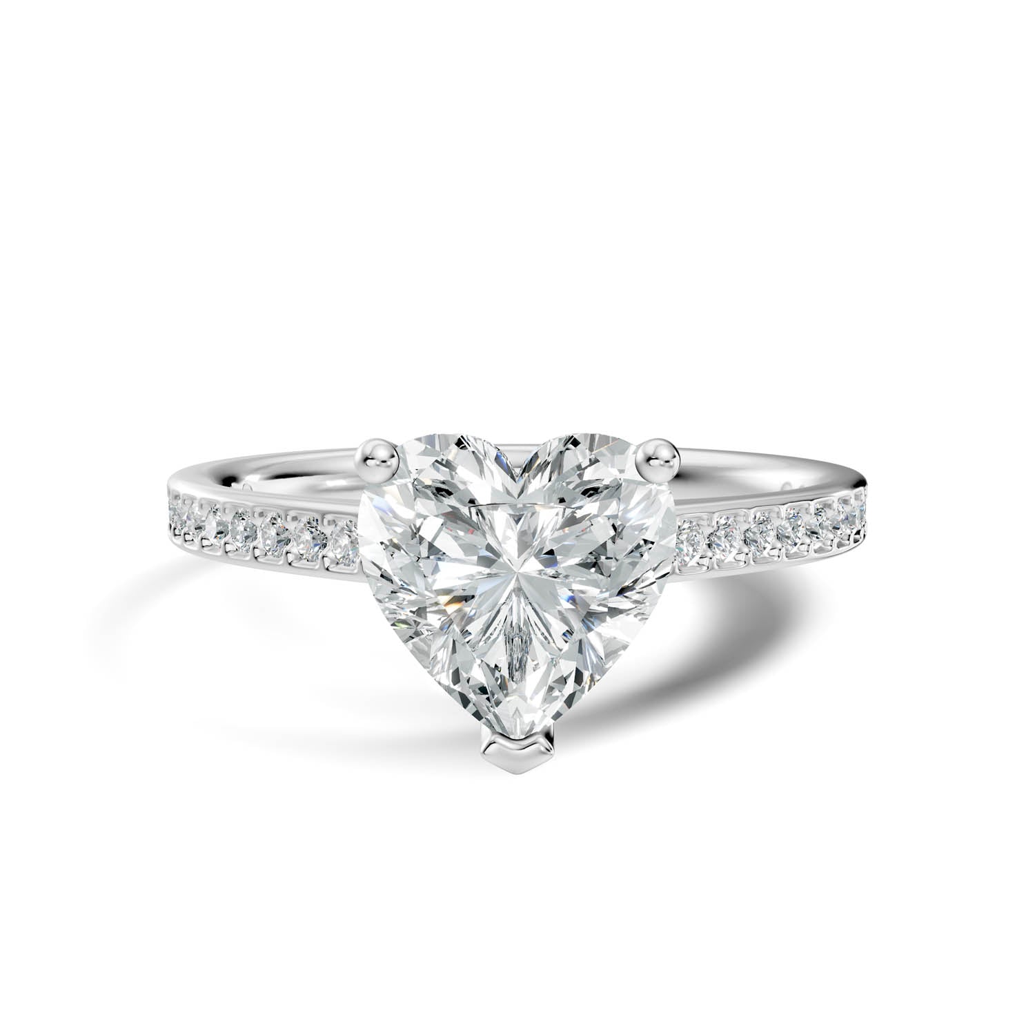 1.67 Ct. Heart Cut Pavé Diamond Engagement Ring (10HEP) 14