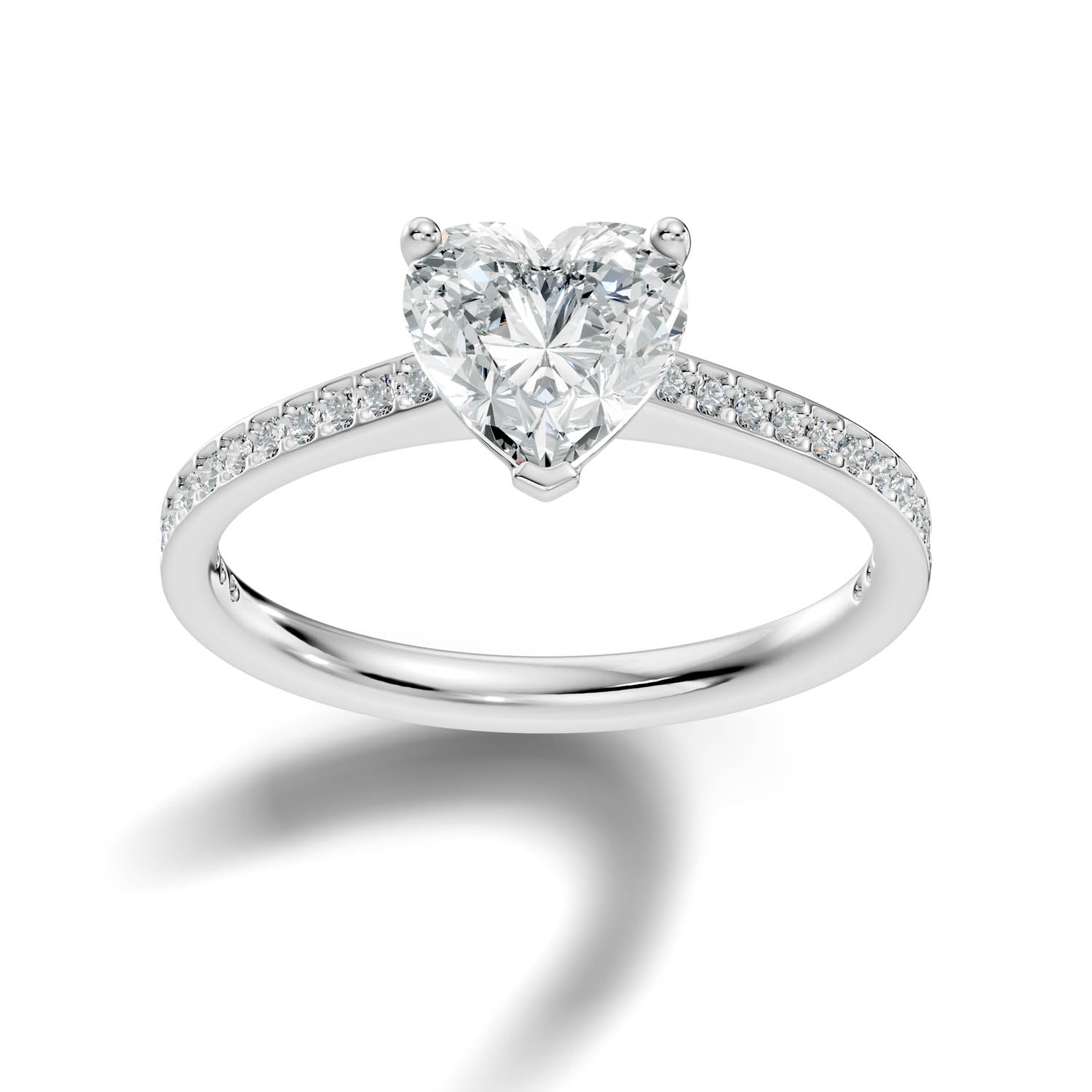 1.67 Ct. Heart Cut Pavé Diamond Engagement Ring (10HEP)