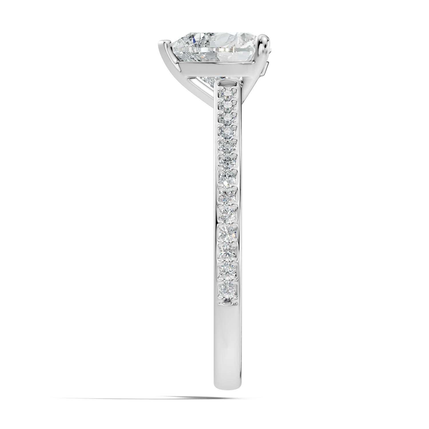 1.67 Ct. Heart Cut Pavé Diamond Engagement Ring (10HEP) 12