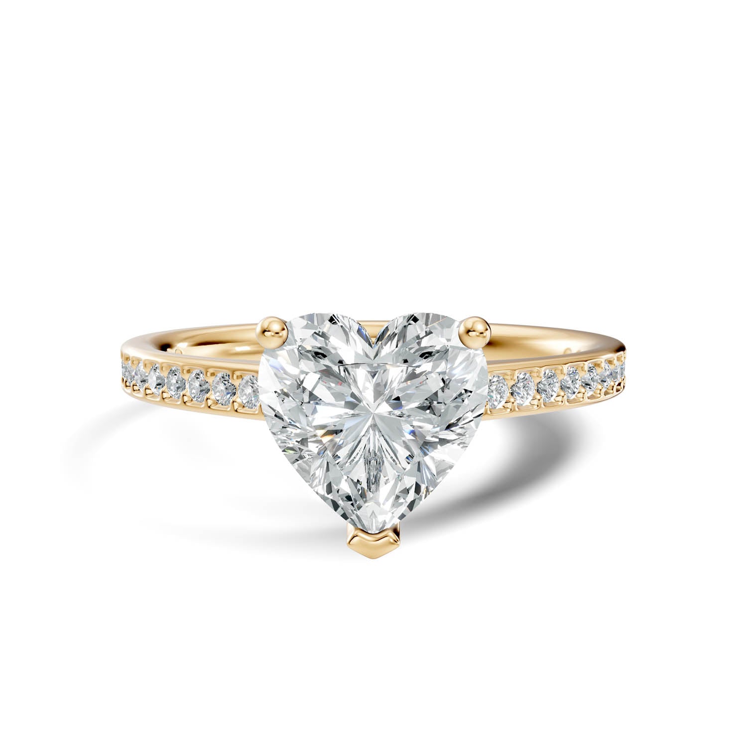 1.67 Ct. Heart Cut Pavé Diamond Engagement Ring (10HEP) 5