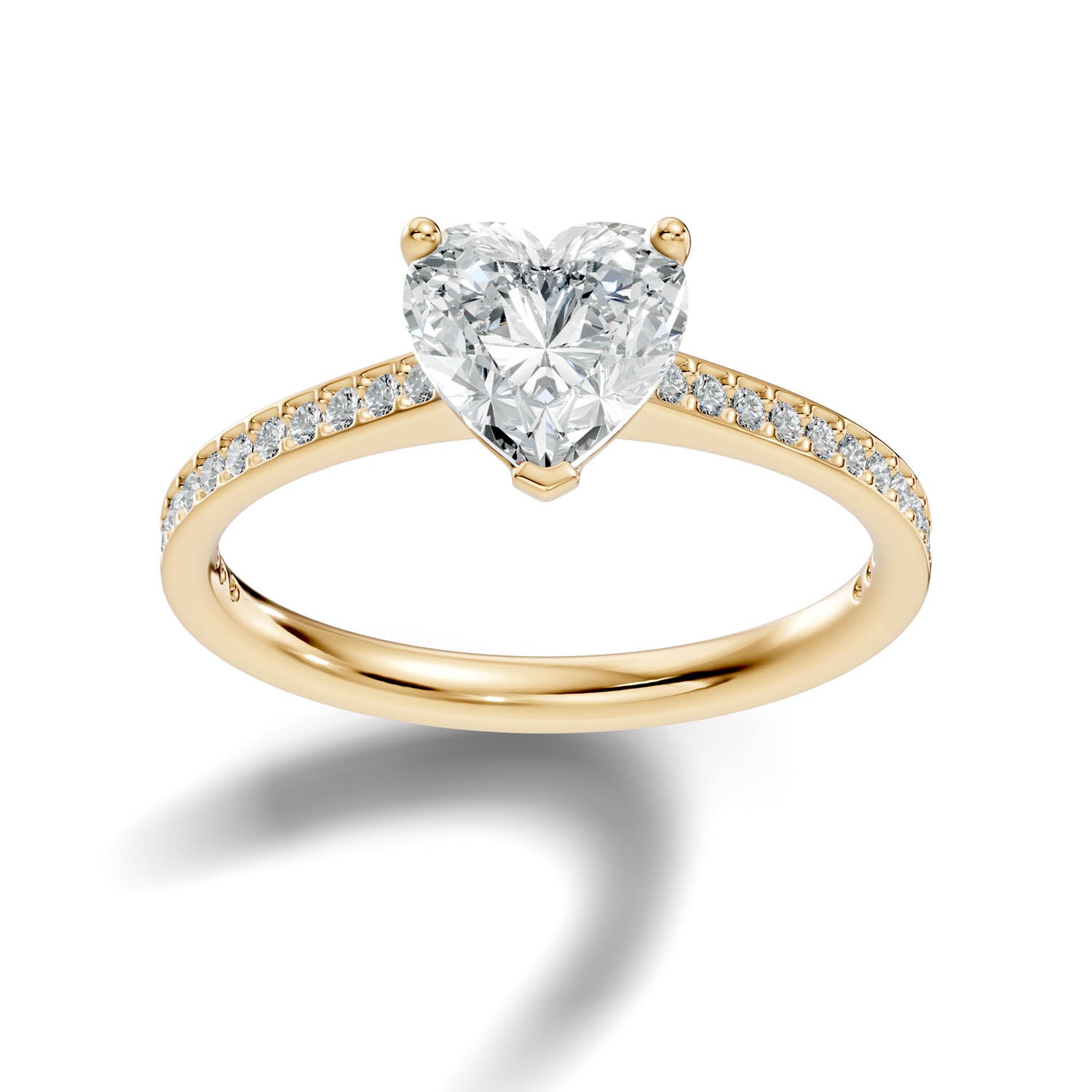1.67 Ct. Heart Cut Pavé Diamond Engagement Ring (10HEP) 6