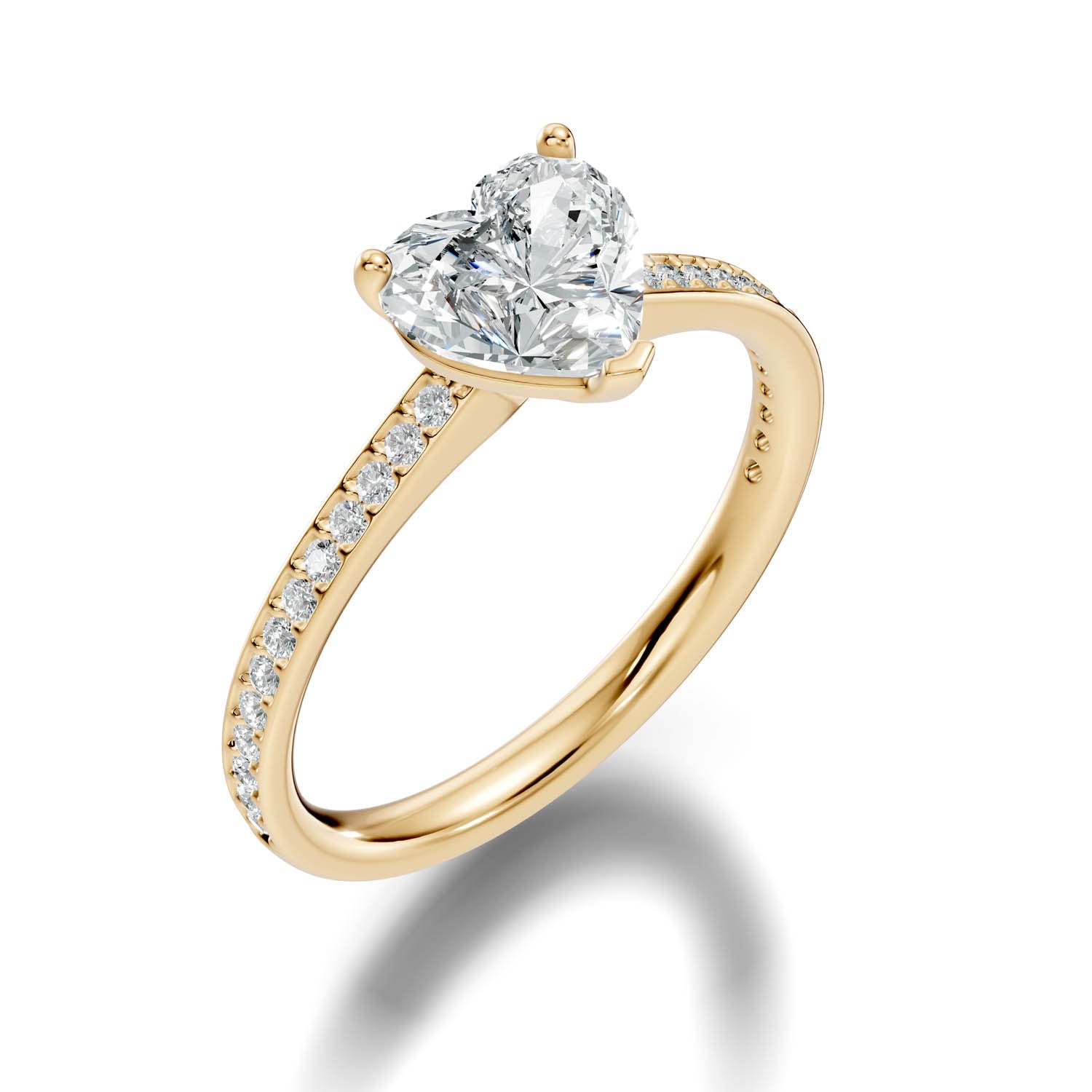 1.67 Ct. Heart Cut Pavé Diamond Engagement Ring (10HEP) 8