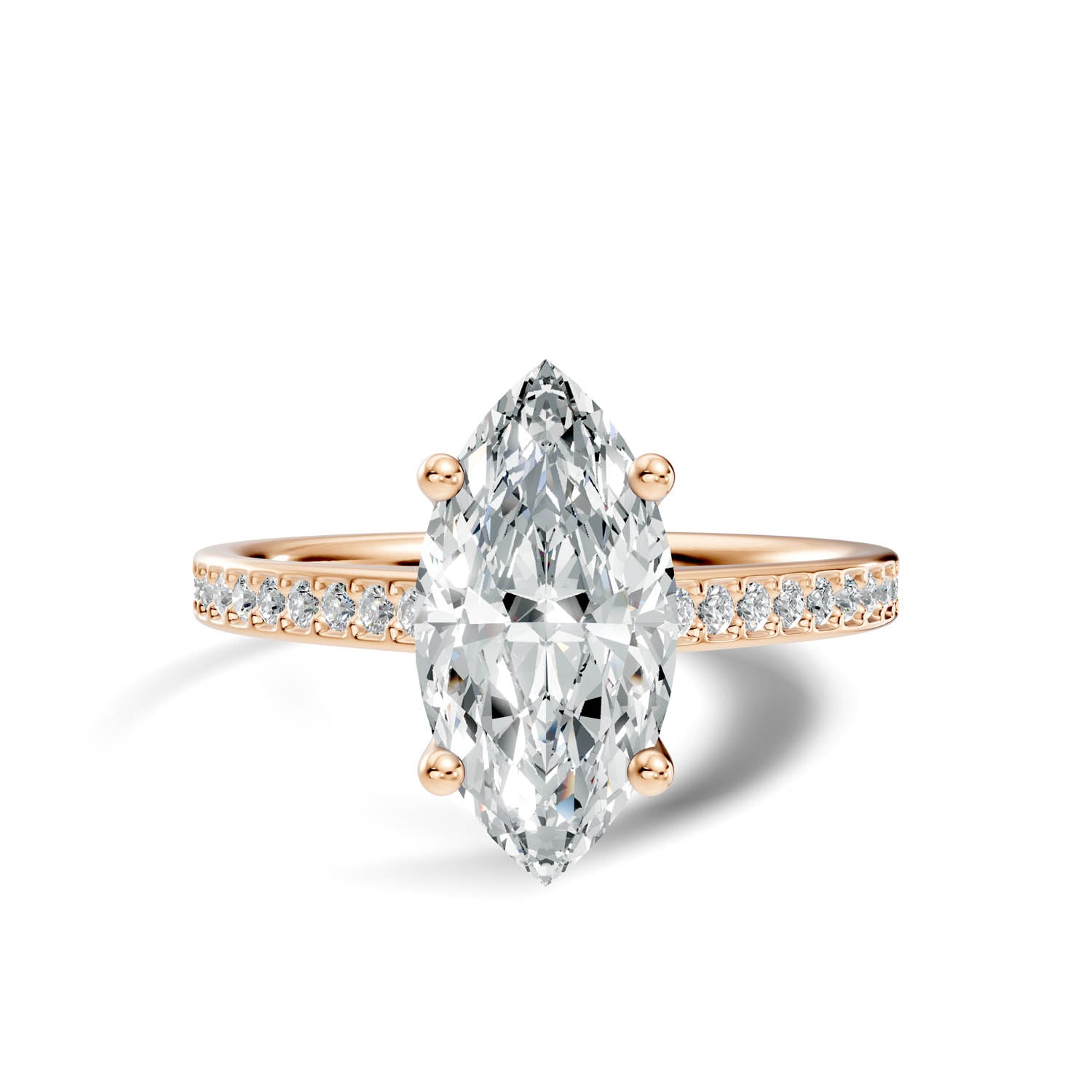 1.63 Ct. Marquise Cut Pavé Diamond Engagement Ring (10MAP) 5