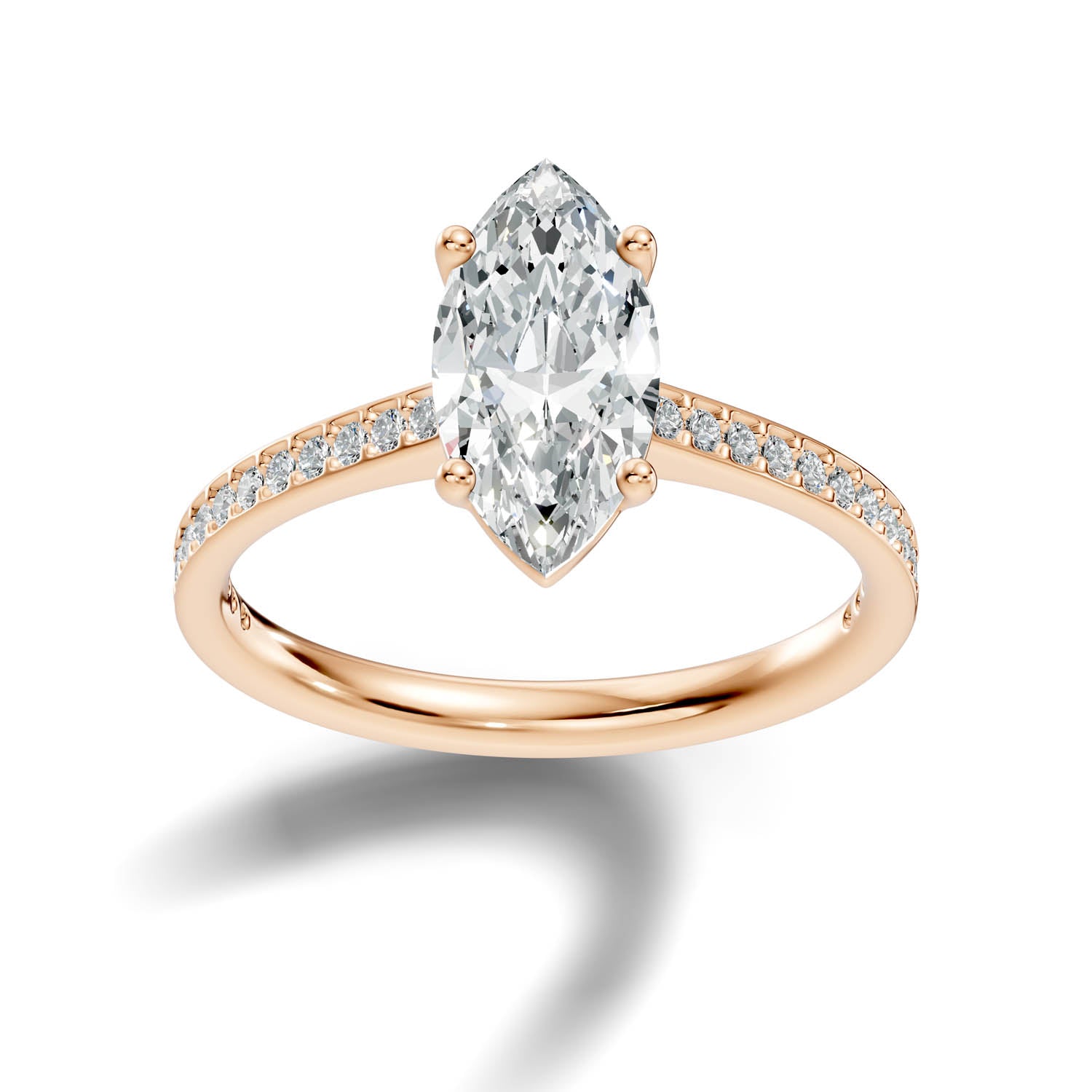 1.63 Ct. Marquise Cut Pavé Diamond Engagement Ring (10MAP) 6