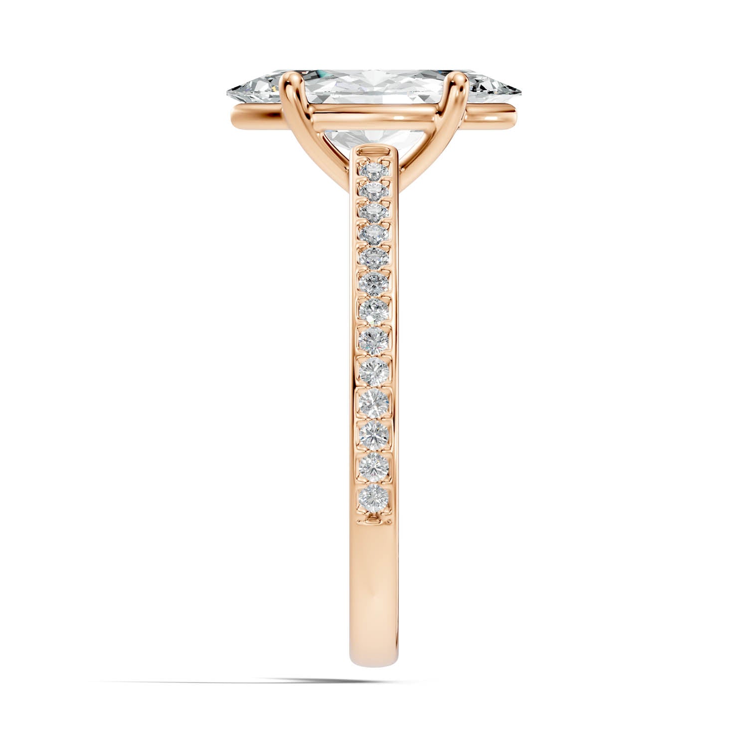 1.63 Ct. Marquise Cut Pavé Diamond Engagement Ring (10MAP) 7