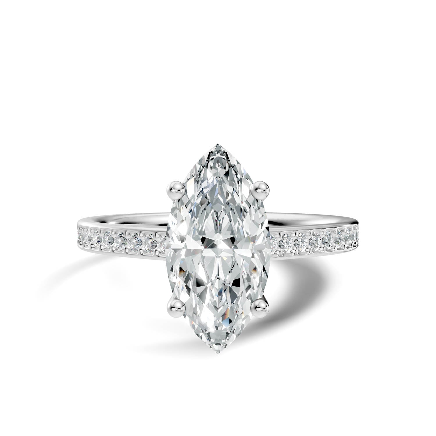 1.63 Ct. Marquise Cut Pavé Diamond Engagement Ring (10MAP) 4
