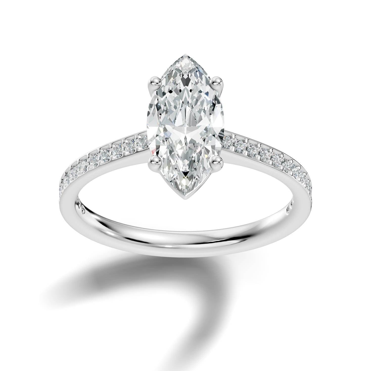 1.63 Ct. Marquise Cut Pavé Diamond Engagement Ring (10MAP)