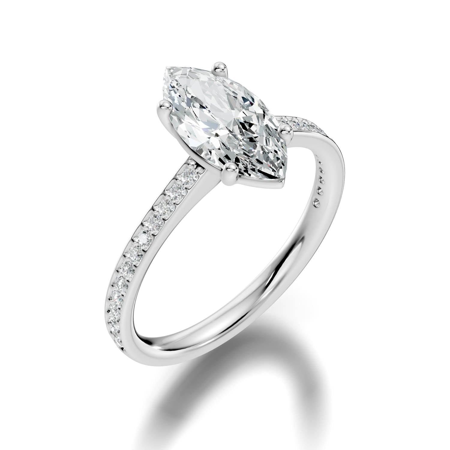 1.63 Ct. Marquise Cut Pavé Diamond Engagement Ring (10MAP) 11