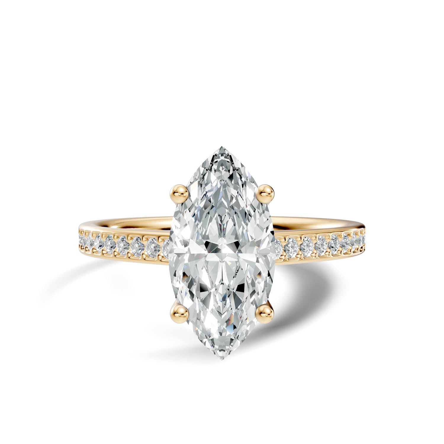 1.63 Ct. Marquise Cut Pavé Diamond Engagement Ring (10MAP) 12