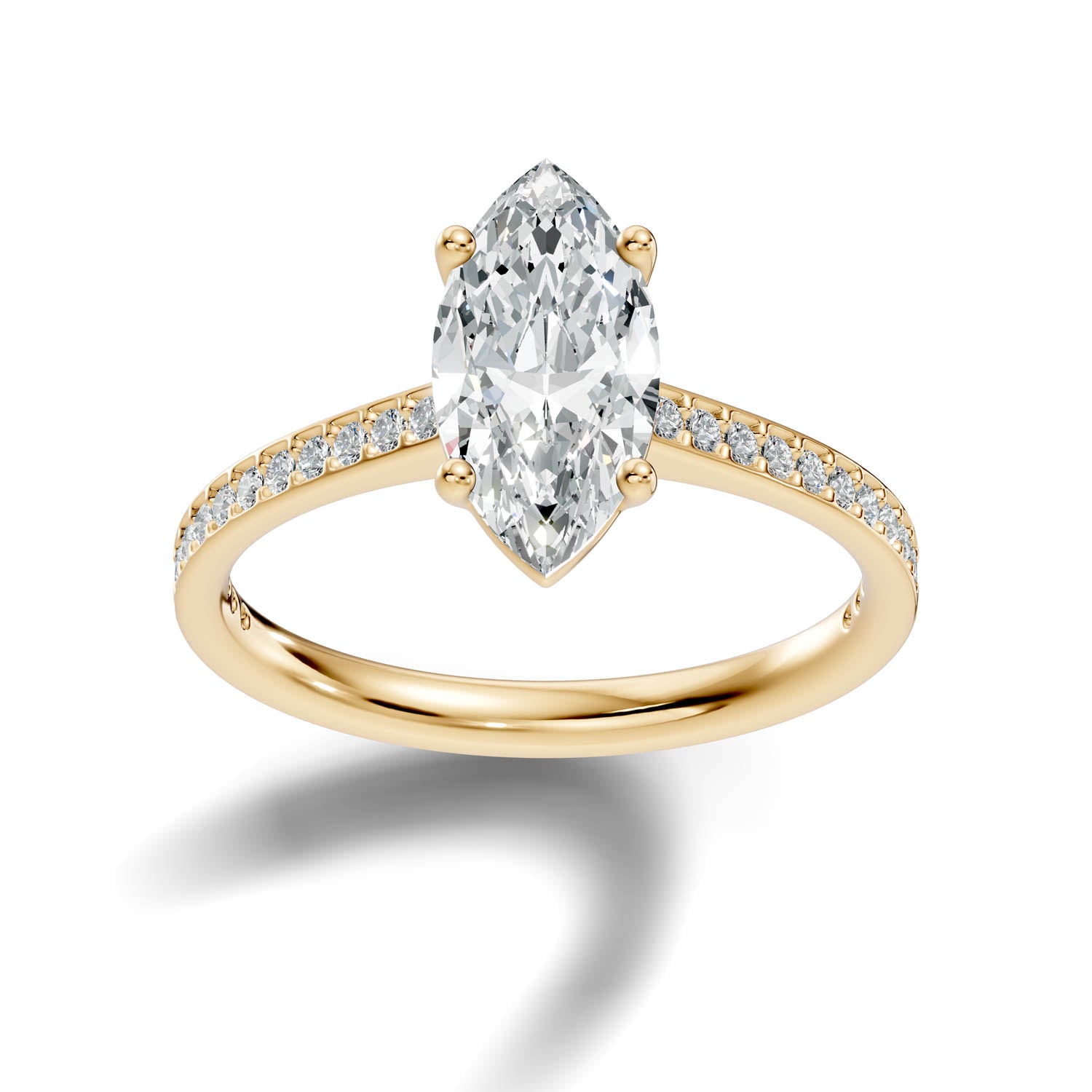 1.63 Ct. Marquise Cut Pavé Diamond Engagement Ring (10MAP) 14