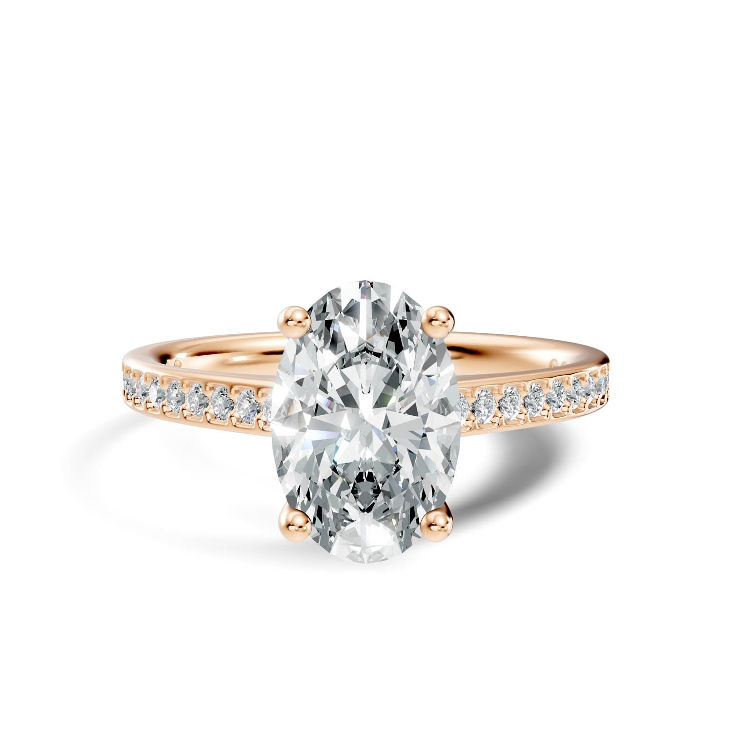 1.62 Ct. Oval Cut Pavé Diamond Engagement Ring (10OVP) 9