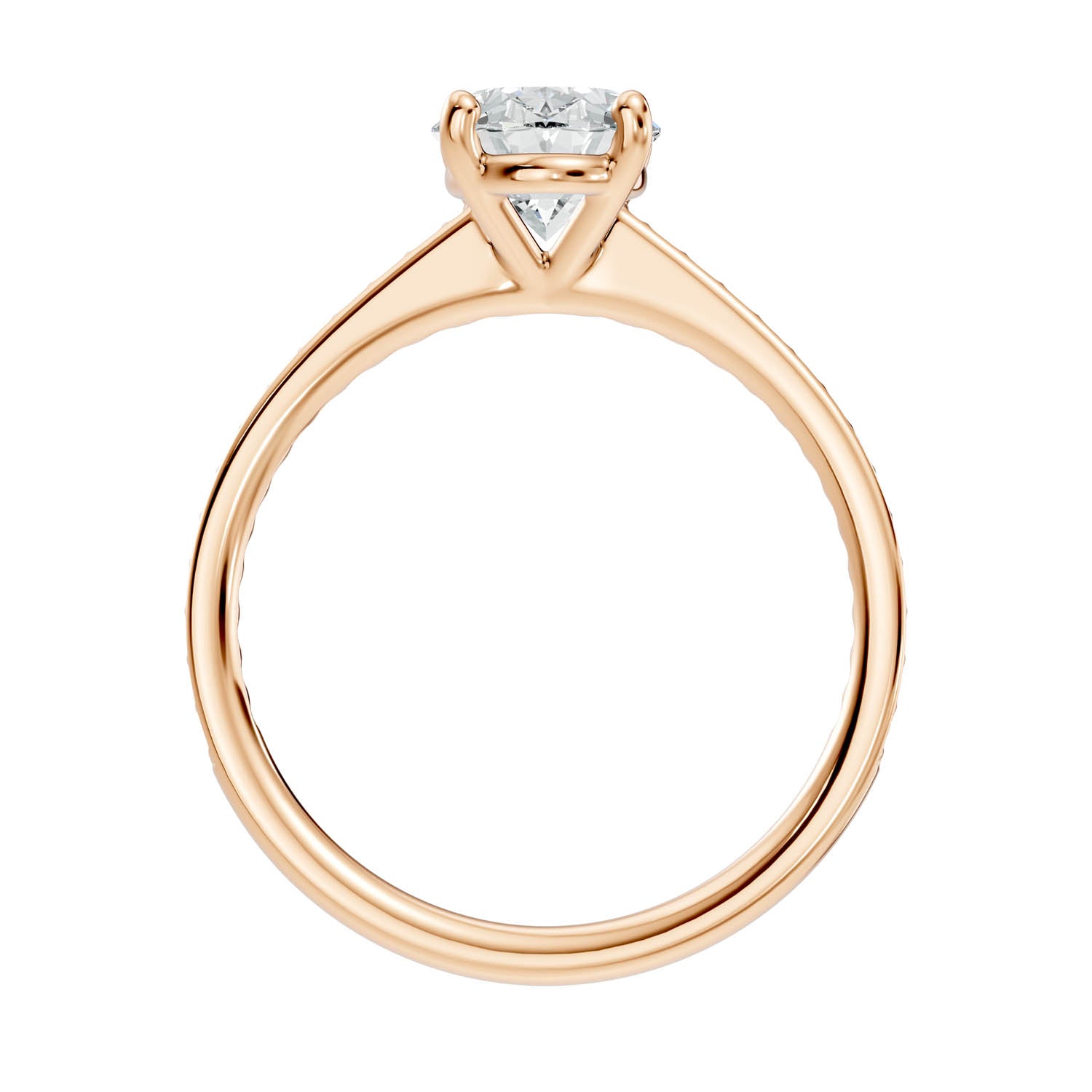 1.62 Ct. Oval Cut Pavé Diamond Engagement Ring (10OVP) 3