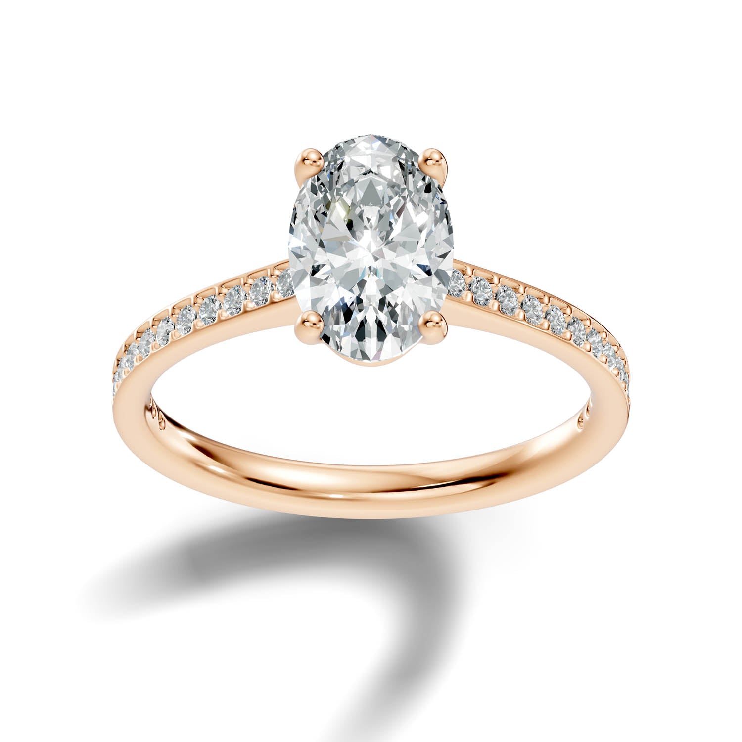 1.62 Ct. Oval Cut Pavé Diamond Engagement Ring (10OVP) 5