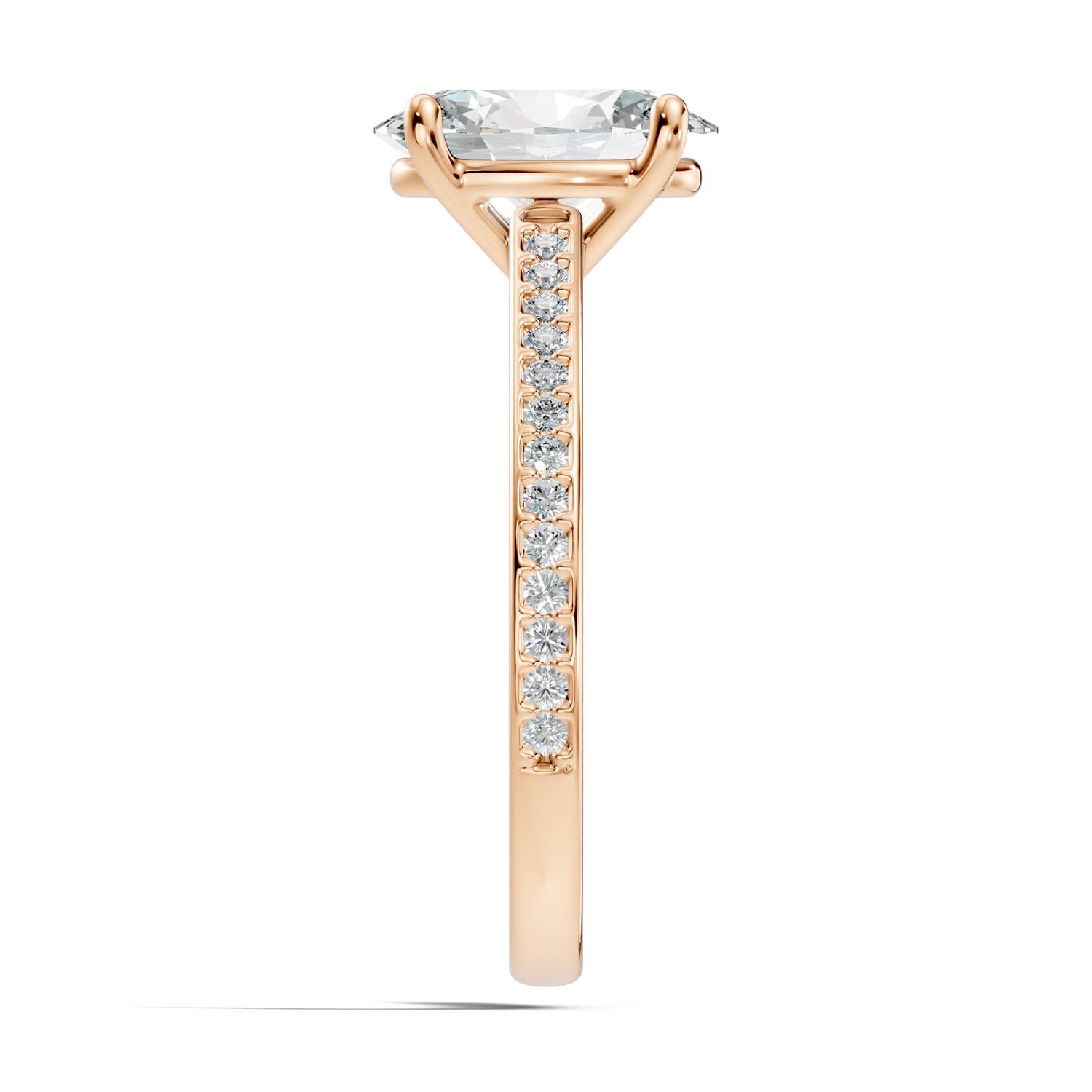 1.62 Ct. Oval Cut Pavé Diamond Engagement Ring (10OVP) 6
