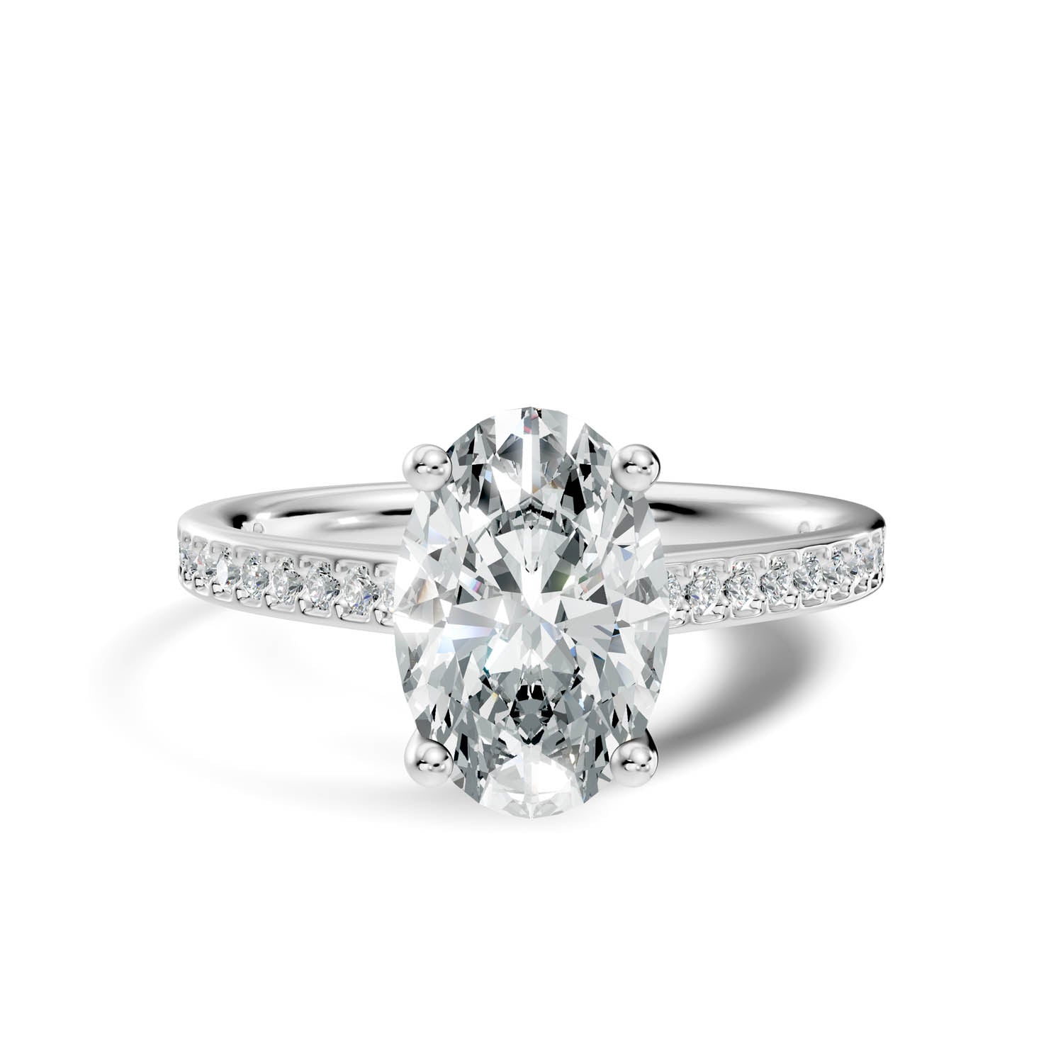 1.62 Ct. Oval Cut Pavé Diamond Engagement Ring (10OVP) 4