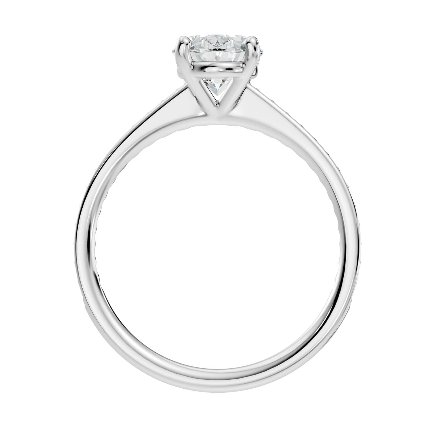 1.62 Ct. Oval Cut Pavé Diamond Engagement Ring (10OVP) 7