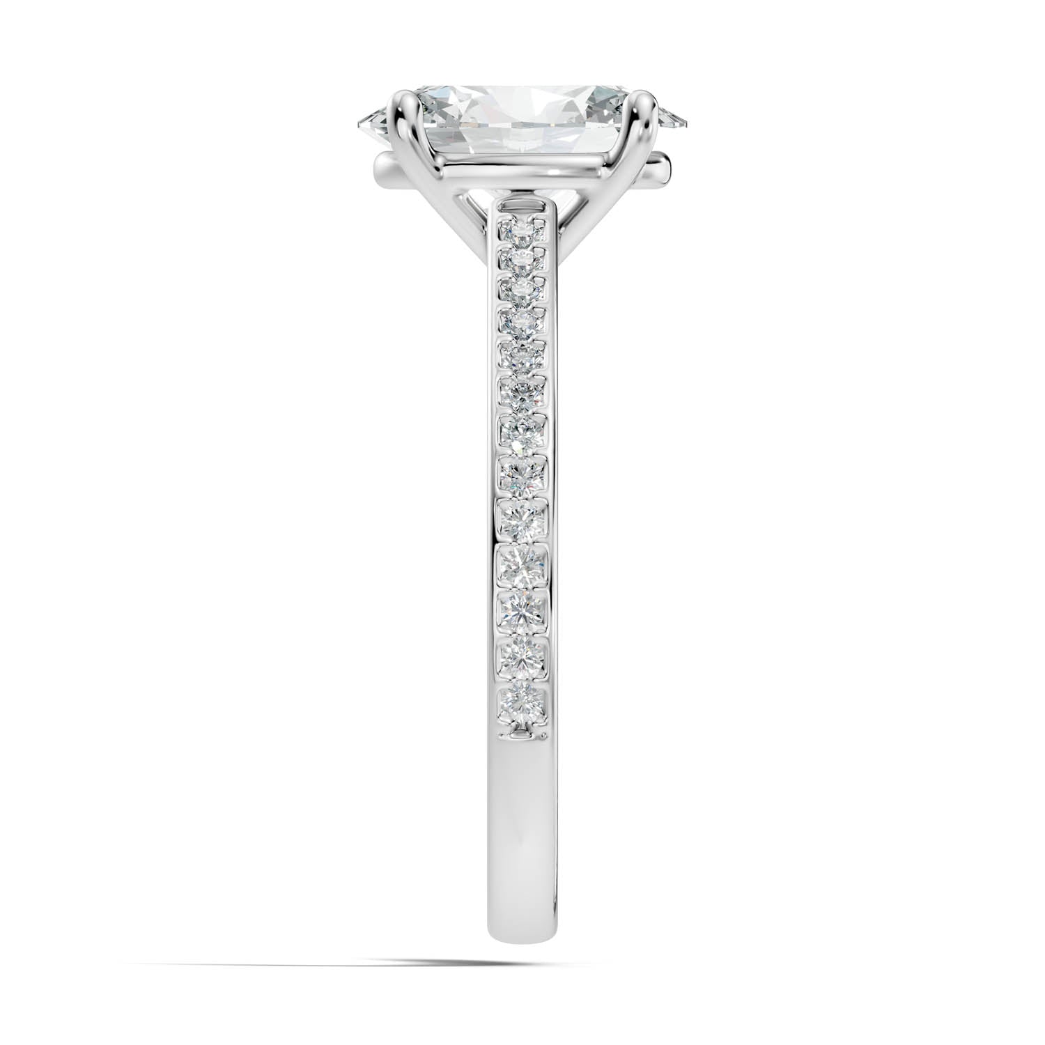 1.62 Ct. Oval Cut Pavé Diamond Engagement Ring (10OVP) 8