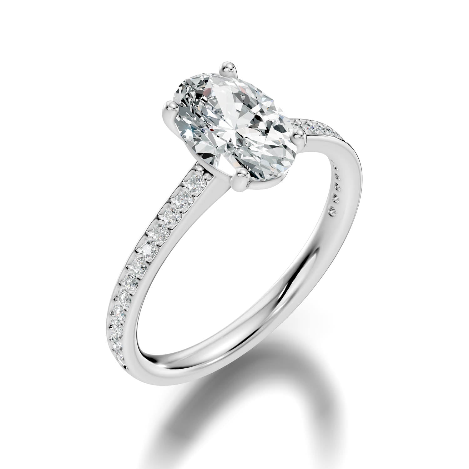 1.62 Ct. Oval Cut Pavé Diamond Engagement Ring (10OVP) 10