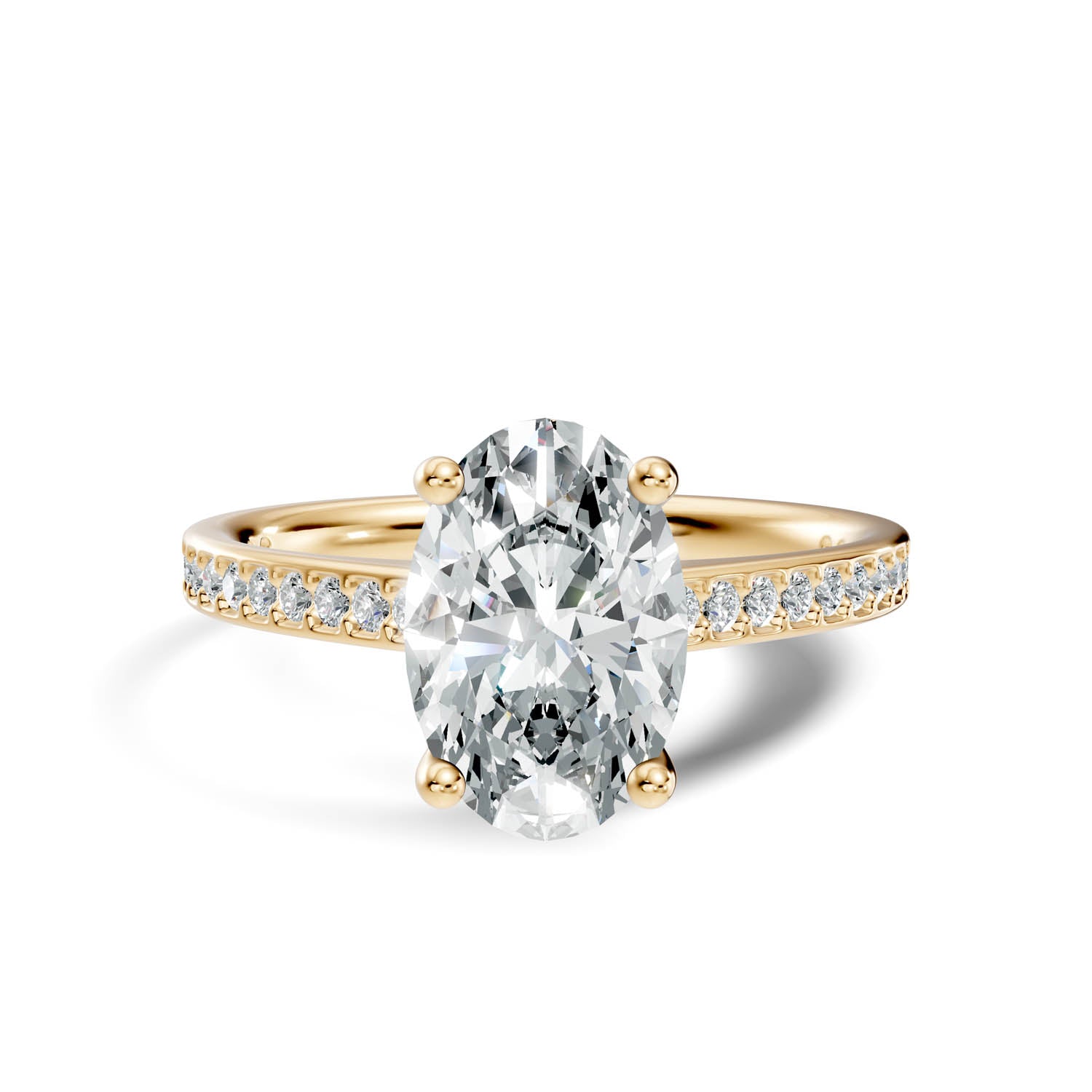 1.62 Ct. Oval Cut Pavé Diamond Engagement Ring (10OVP) 11