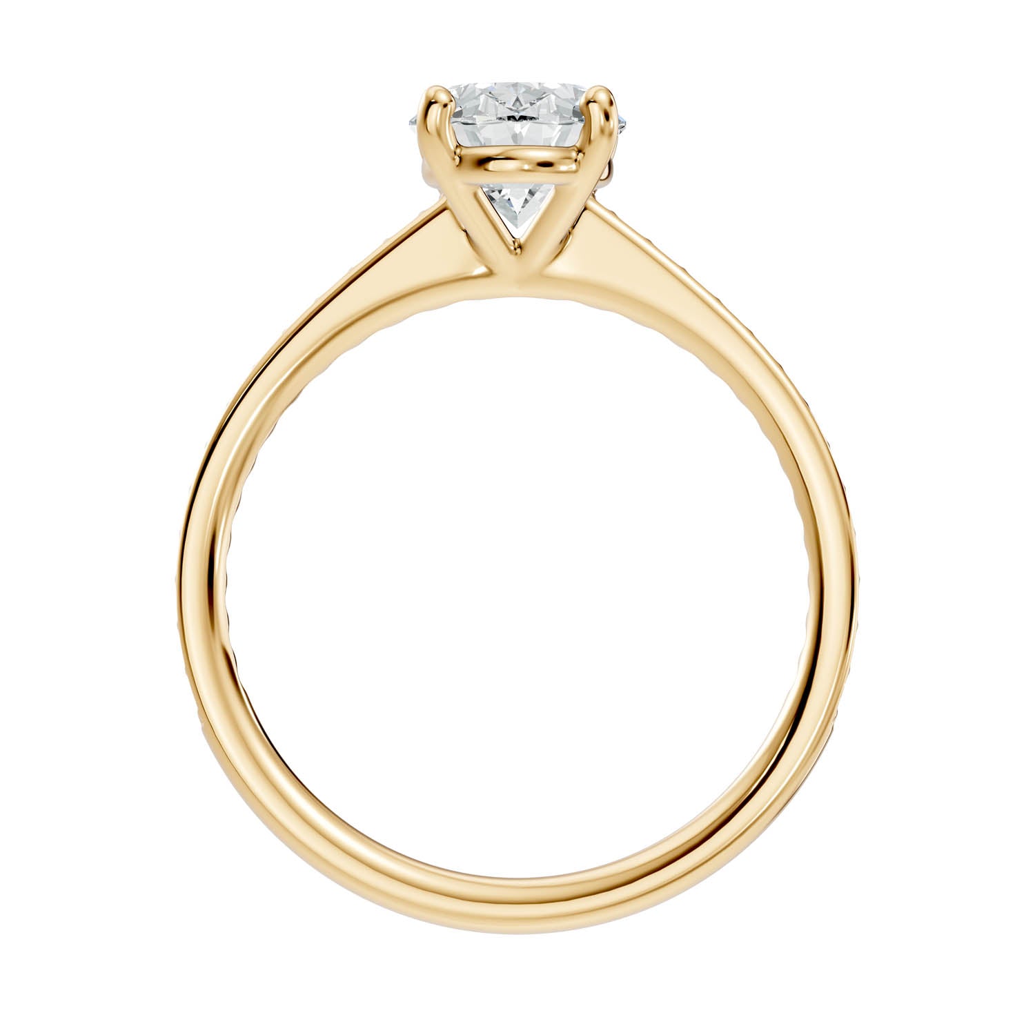 1.62 Ct. Oval Cut Pavé Diamond Engagement Ring (10OVP) 12