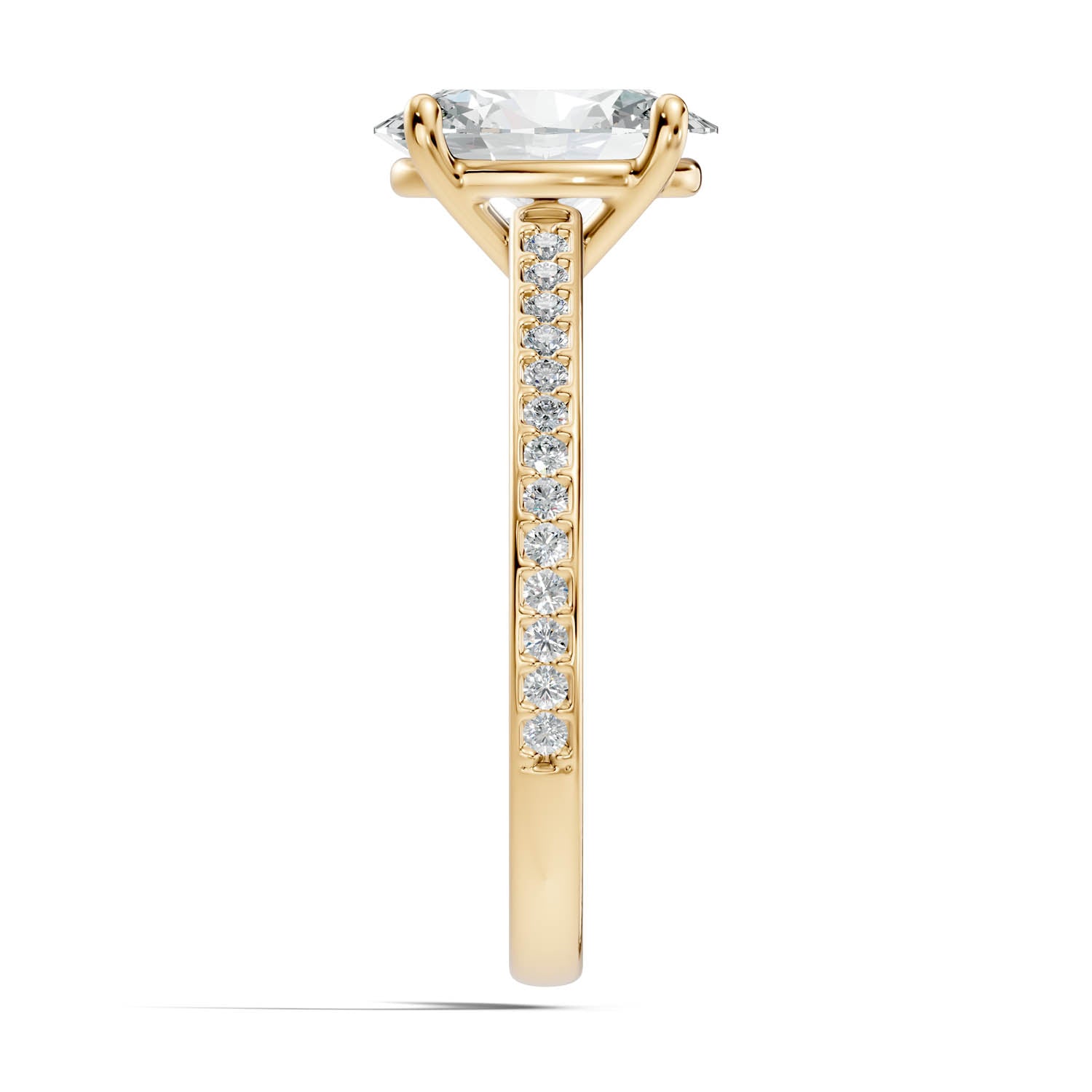 1.62 Ct. Oval Cut Pavé Diamond Engagement Ring (10OVP) 14
