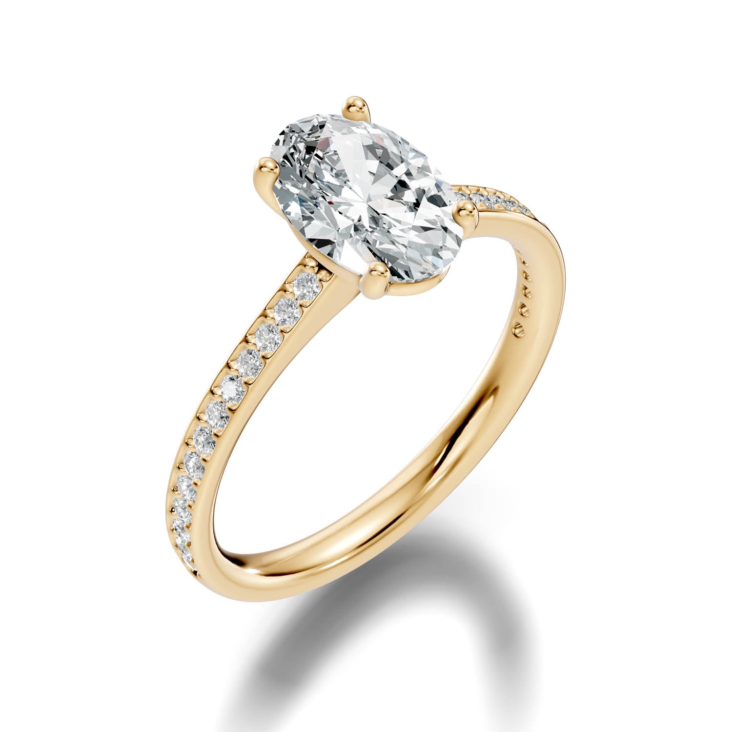1.62 Ct. Oval Cut Pavé Diamond Engagement Ring (10OVP) 15