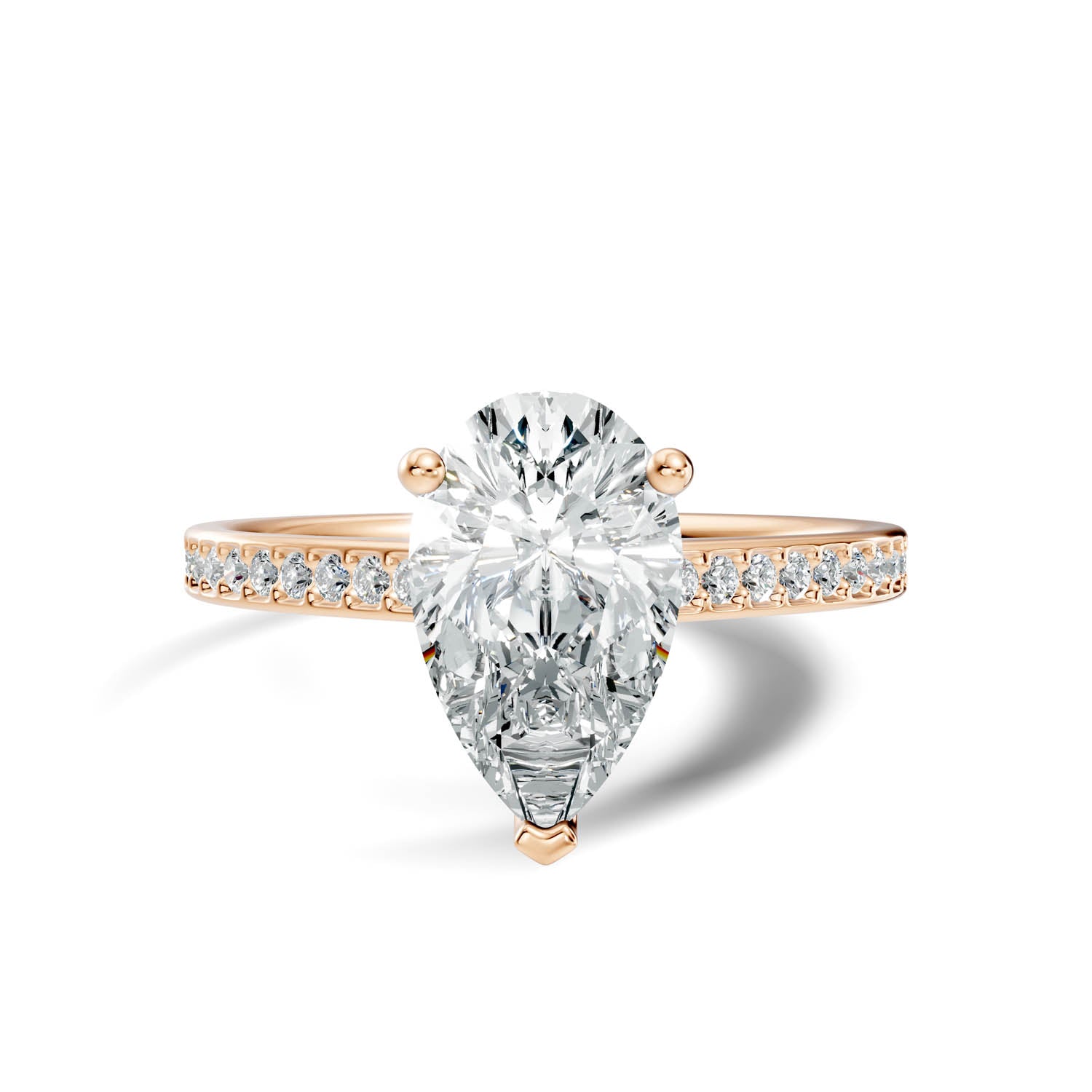 1.66 Ct. Pear Cut Pavé Diamond Engagement Ring (10PEP) 8