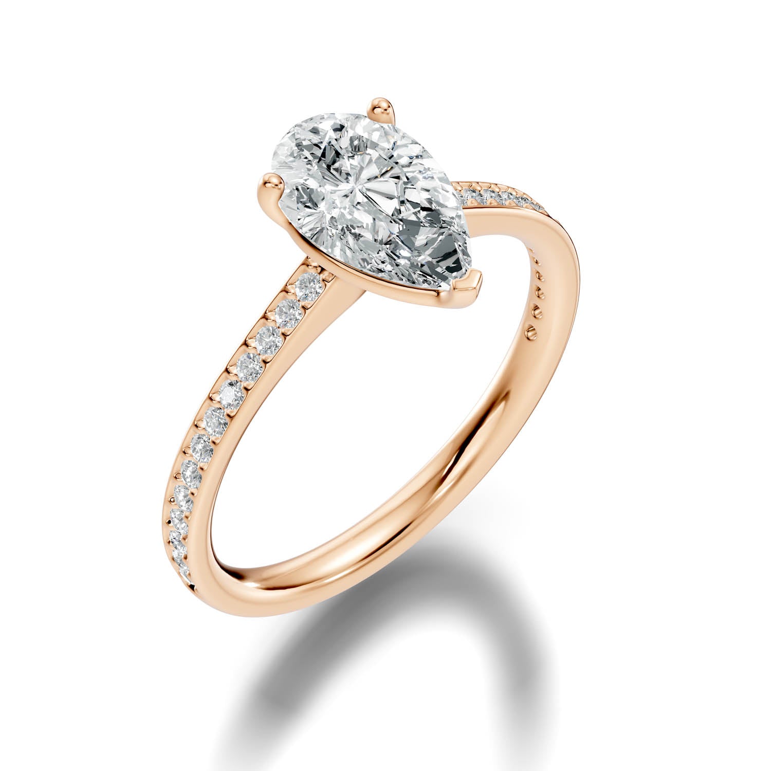 1.66 Ct. Pear Cut Pavé Diamond Engagement Ring (10PEP) 15