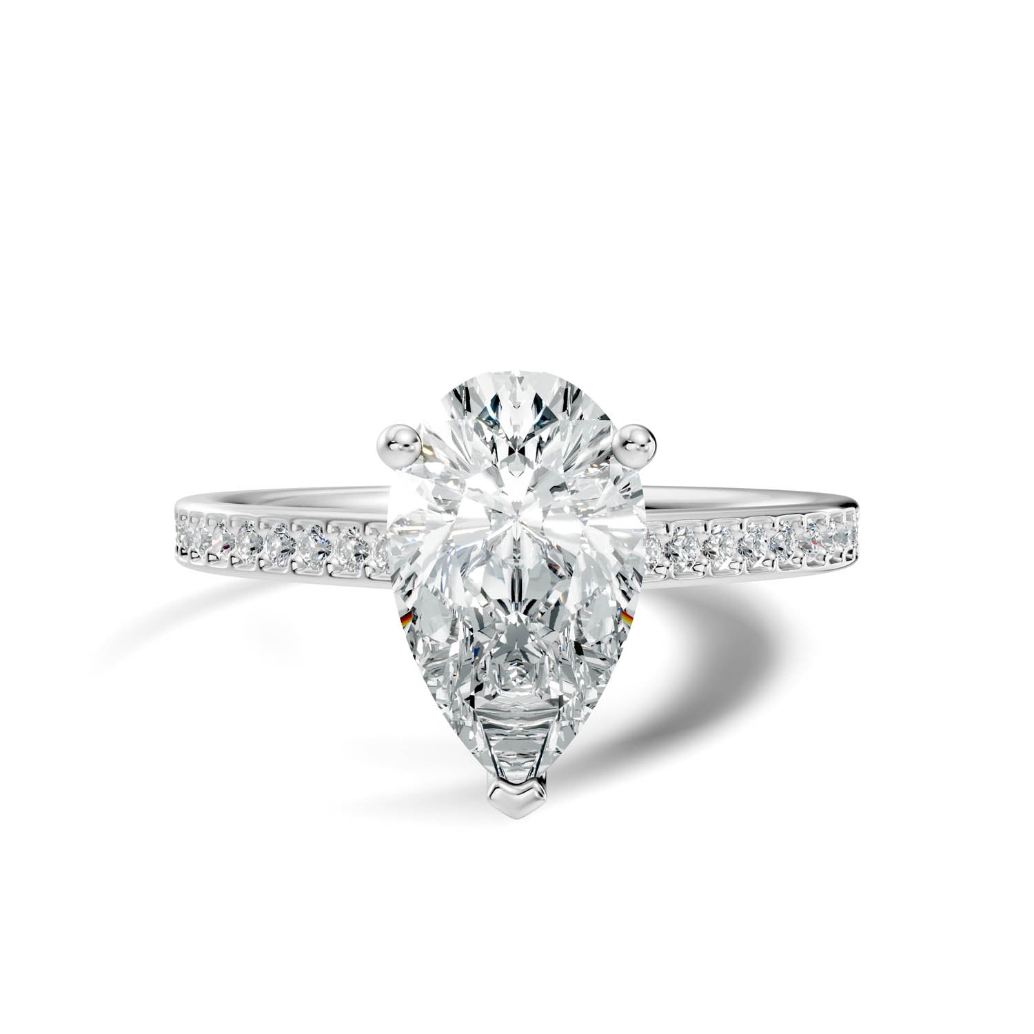 1.66 Ct. Pear Cut Pavé Diamond Engagement Ring (10PEP) 4