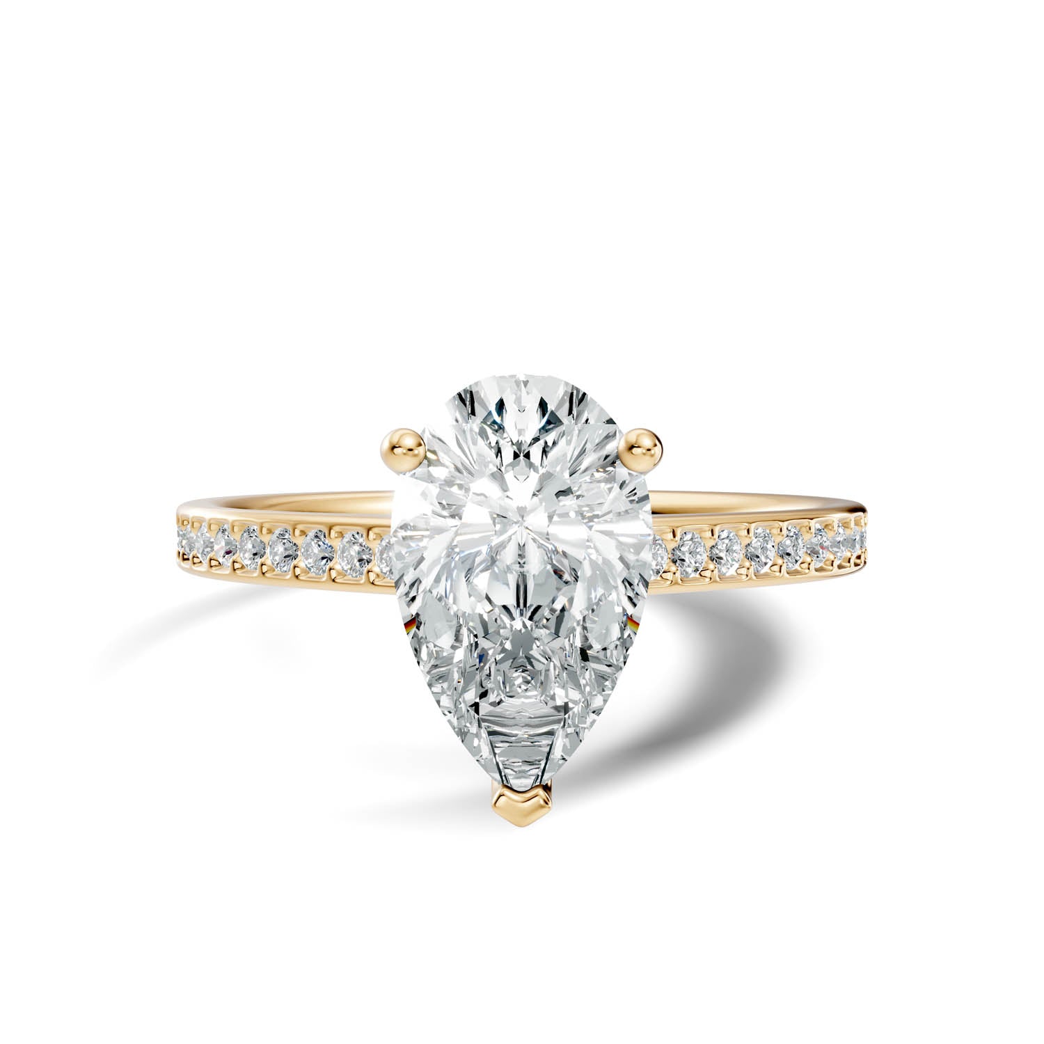 1.66 Ct. Pear Cut Pavé Diamond Engagement Ring (10PEP) 11