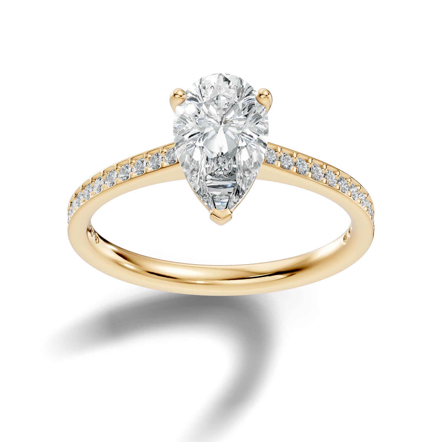 1.66 Ct. Pear Cut Pavé Diamond Engagement Ring (10PEP) 13