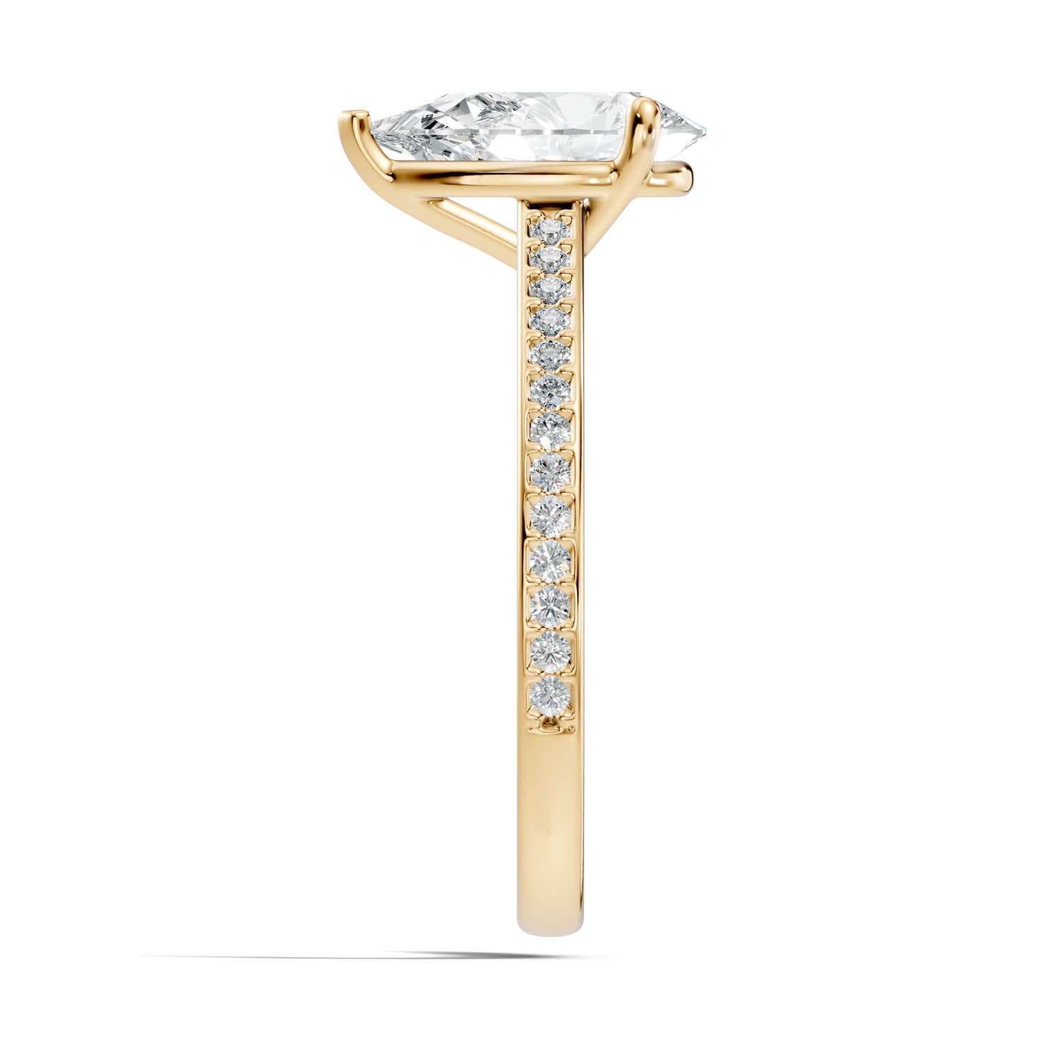 1.66 Ct. Pear Cut Pavé Diamond Engagement Ring (10PEP) 14
