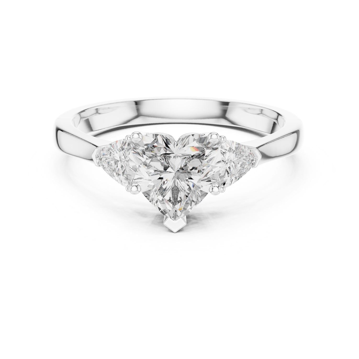 1.36 Ct. Heart-Shaped Three-Stone Ring with Trillion Side Diamonds (00001L (30))