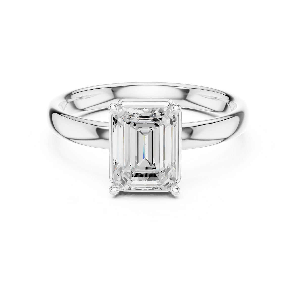 1.50 Ct. Classic Emerald Cut Diamond Solitaire Ring (10 EM)