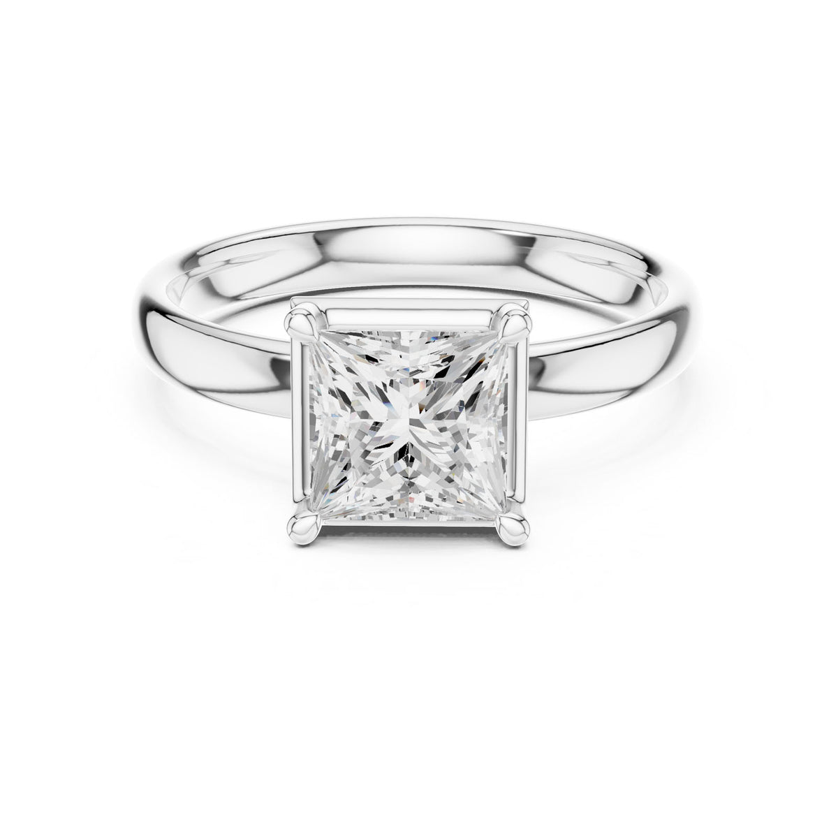 1.50 Ct. Classic Princess Diamond Solitaire Ring with Four-Prong Setting (10 PR) 2