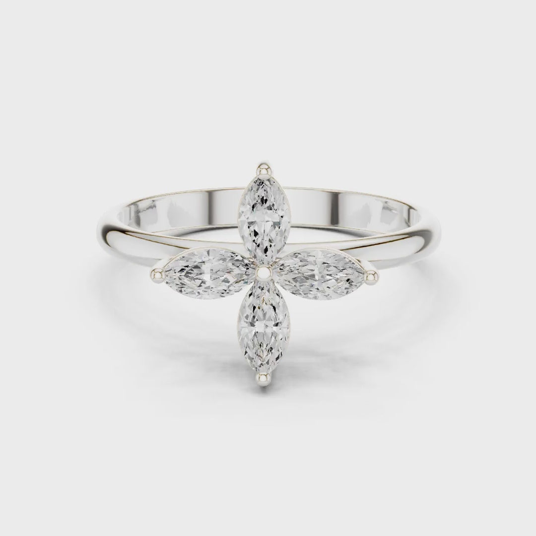 .41 Ct. Marquise Diamond Floral Cluster Ring (HLR-94) 3