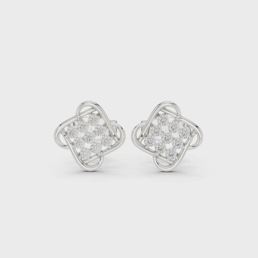 .15 Ct. Diamond Cluster Openwork Earrings (SBER(39))