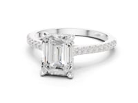 2.31 Ct. Classic Emerald Cut Diamond Pavé Ring with Hidden Halo (DDLR-169 - R00845-EM)