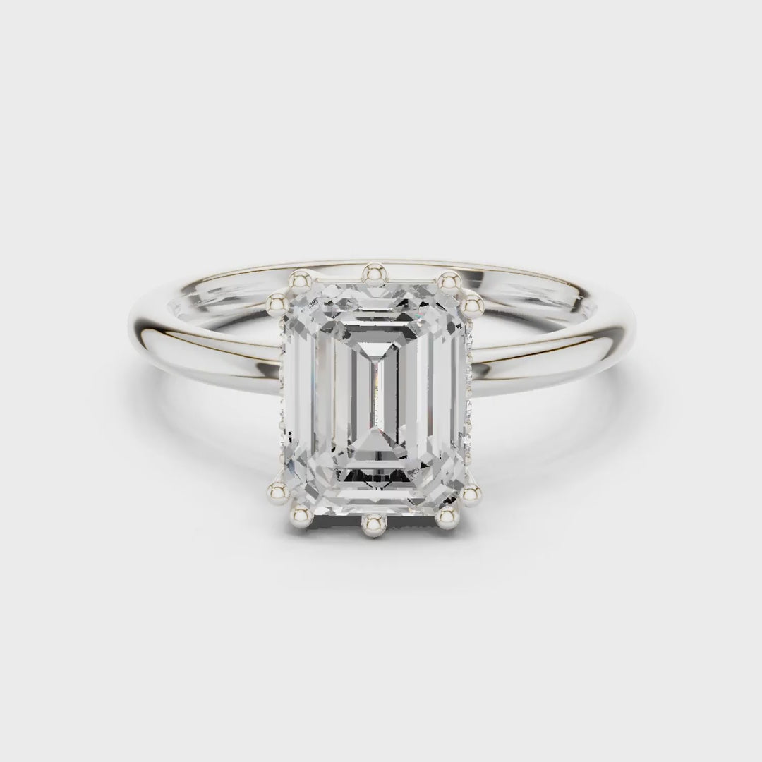 2.05 Ct. Emerald Cut Diamond Ring with Hidden Halo (DDLR-254 - R00847-EM) 3