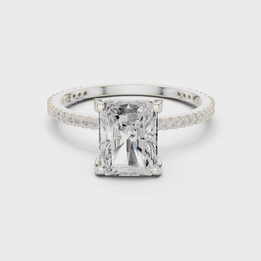2.29 Ct. Radiant Cut Diamond Ring with Pavé Band (SBWR(68))