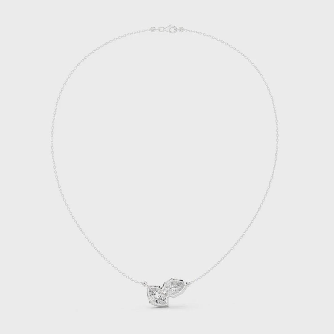 3.30 Ct. Marquise and Pear Diamond Two-Stone Pendant Necklace (SBWN (48)) 3