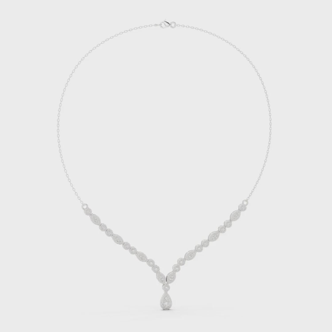 1.14 Ct. Diamond Pavé Station Necklace with Pear Drop (SBWN (2)) 3