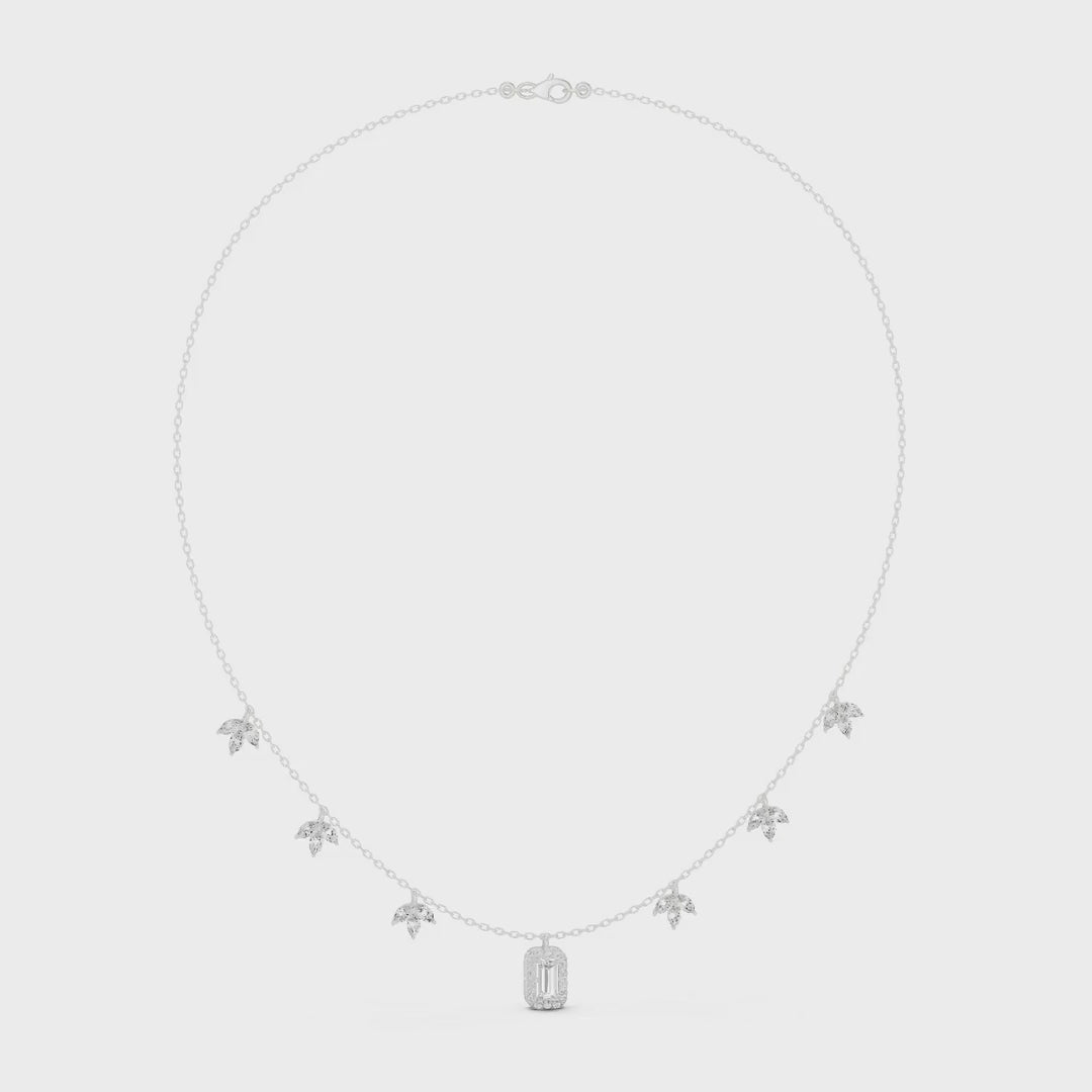 1.73 Ct. Baguette Diamond Pendant Necklace with Marquise Accents (SBWN (15))