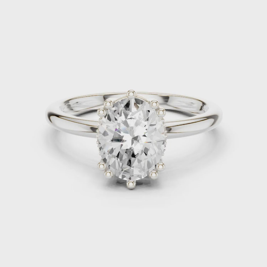 2.04 Ct. Oval Cut Diamond Ring with Hidden Halo (DDLR-254 - R00847-OV)