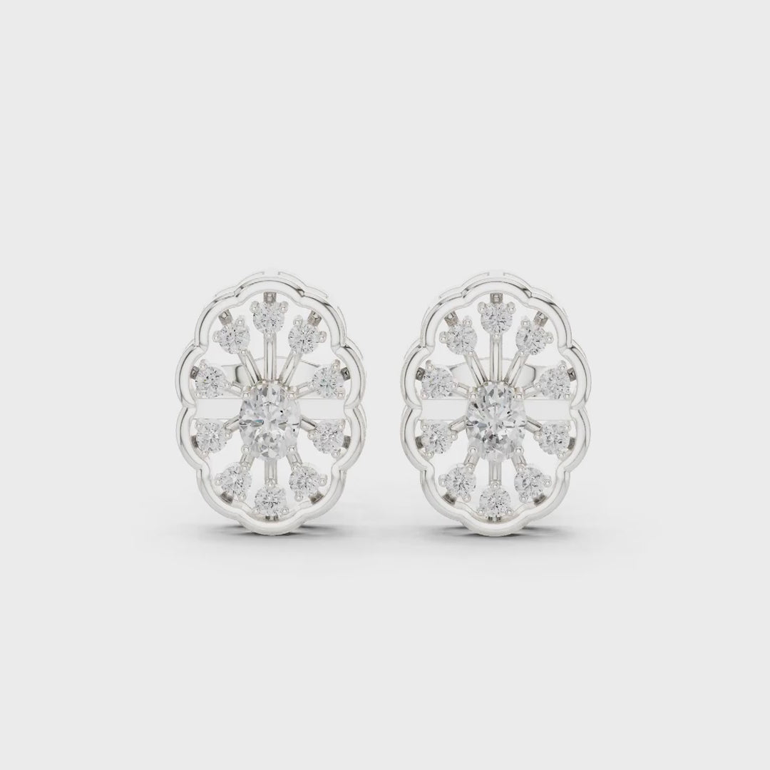 .48 Ct. Round Diamond Floral Cluster Earrings (ALJER-531) 3